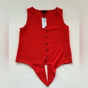 Sanctuary Coral Textured Handkerchief Hem Tank Top NWT Small